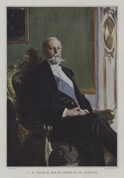 Oscar II., König von Schweden und Norwegen von Anders Leonard (after) Zorn