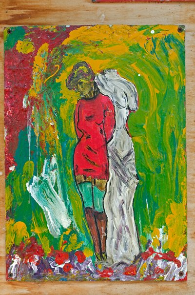 Frau im roten Unterkleid von Ando Gilardi