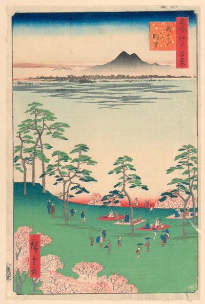 Nordblick vom Askua-Hügel (Askua-yama Kita no Chobo) aus der Serie Einhundert berühmte Ansichten von Edo von Ando Hiroshige