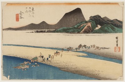 Enshu-Ufer des Oi-Flusses von Ando or Utagawa Hiroshige