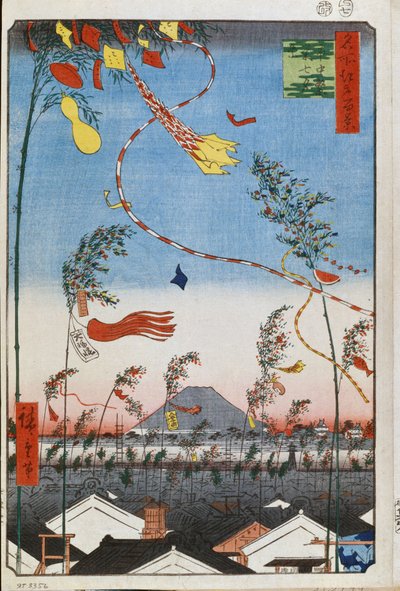 Die Prosperität der Stadt während des Tanabata-Festes (Hundert berühmte Ansichten von Edo) von Ando or Utagawa Hiroshige