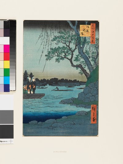 Ufer des Onmaya-Flusses von Ando or Utagawa Hiroshige