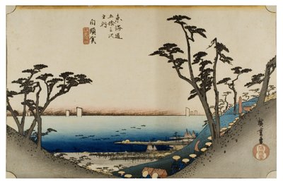 Shirasuka: Blick auf Shiomizaka aus der Serie Die dreiundfünfzig Stationen des Tokaido, ca. 1831-1834 von Ando or Utagawa Hiroshige