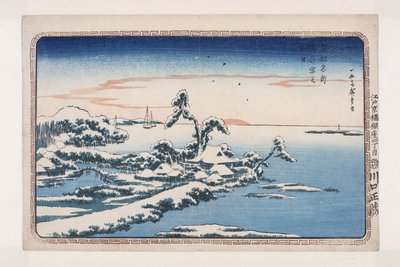 Schnee am Neujahrstag in Susaki von Ando or Utagawa Hiroshige