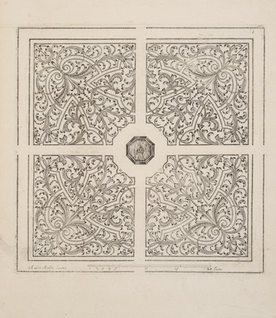 Entwurf für Parterre, aus Theatre des Plans et Jardinages, veröffentlicht 1652 von André Mollet