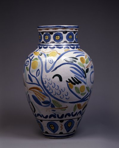 Majolika-Vase bemalt und dekoriert mit einem Vogel von Andre Derain