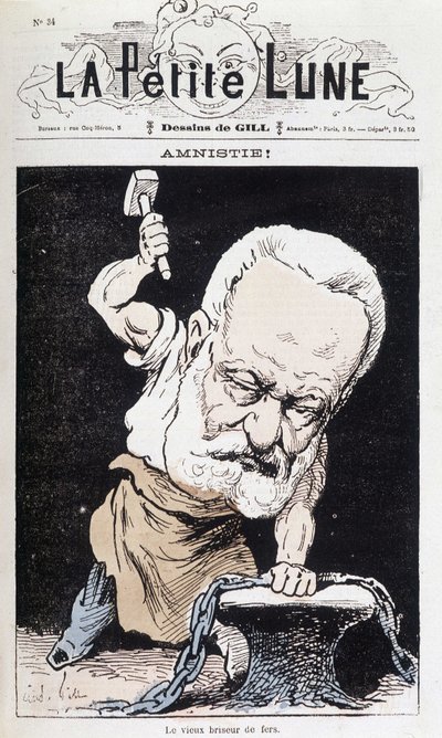 Amnestie! : Der alte Eisenbrecher (Karikatur Victor Hugo) - von Gill, in La Petite Lune von Andre Gill