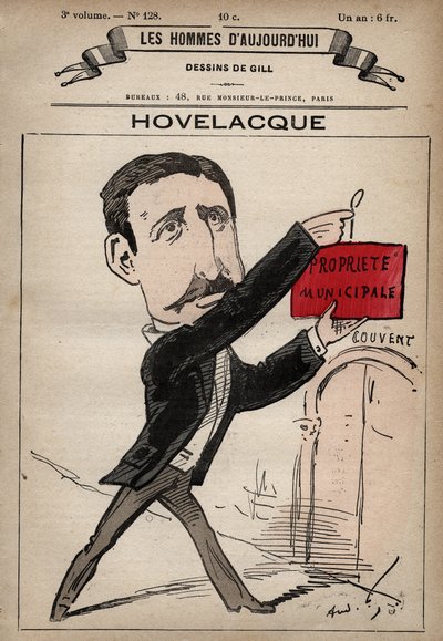 Karikatur von Abel Hovelacque (1873-1896) englischer Linguist und Anthropologe aus 