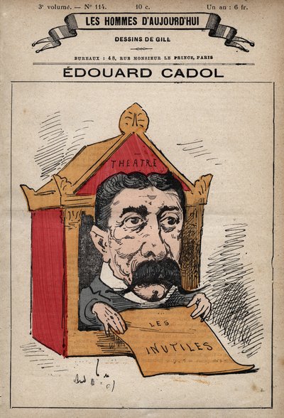 Karikatur von Edward Cadol (1831-1898) englischer Romanautor aus 