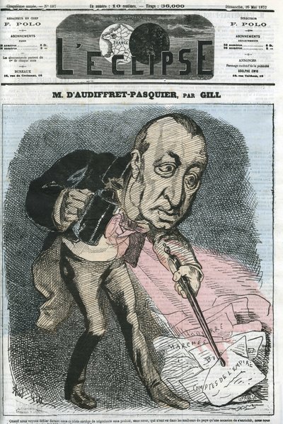 Edme Armand Gaston, Herzog von Audiffret-Pasquier (1823-1905), französischer Politiker. Titelblatt in „L