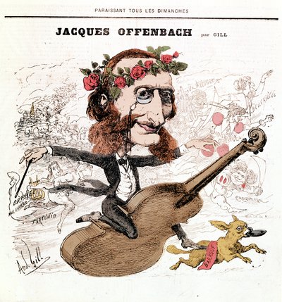 Jacques Offenbach (1819 - 1880), Karikatur von Gill von Andre Gill