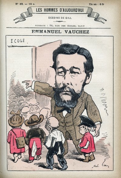 Porträt von Emmanuel Vauchez, französischer Politiker. Karikatur von Gill, Paris von Andre Gill