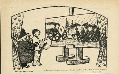 Illustration von Andre Helle (1875-1945) in Le Smile, Nr. 12, 20/03/13 - Die Meinung des Meisterwürfels - Kunst, Avantgarde, Kubismus von Andre Helle