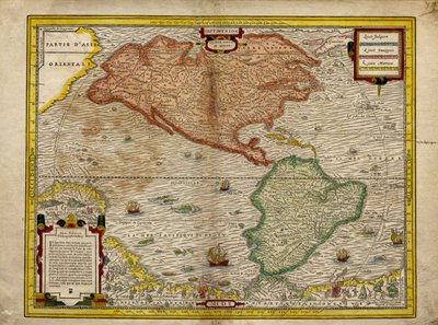 Karte von Amerika, Quatre partie du monde von Andre Thevet
