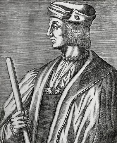 Porträt von Gaston de Foix, Herzog von Nemours (1489-1516), Gravur aus Les Vrais pourtraits et Vies des Hommes illustres von Andre Thevet