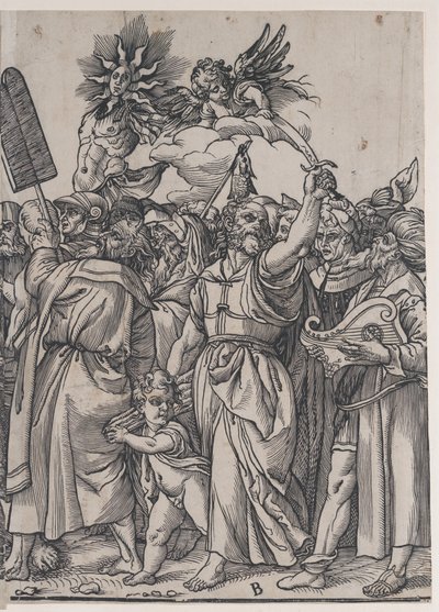 Abschnitt B: Isaak, Noah und andere Figuren, aus Der Triumph Christi, 1836 von Andrea Andreani
