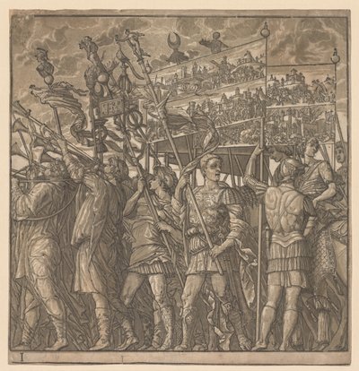 Der Triumph von Julius Caesar: Soldaten tragen die Bilder des Krieges, 1593-99 von Andrea Andreani