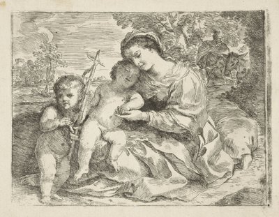 Heilige Familie mit dem jungen Johannes dem Täufer von Andrea Camassei