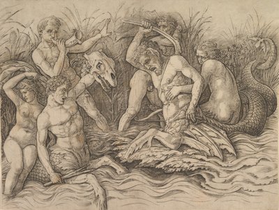 Schlacht der Meeresgötter Rechter Teil eines Frieses, ca. 1485-88 von Andrea Mantegna