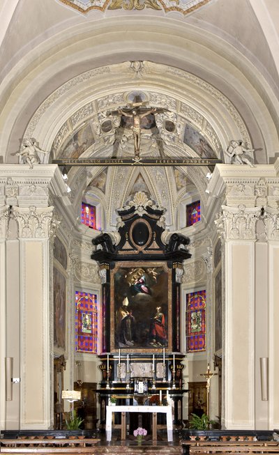 Ansicht des Presbyteriums, Kirche der Heiligen Nazaro und Celso, Brienno, Como, Lombardei, Italien von Andrea de Passeri