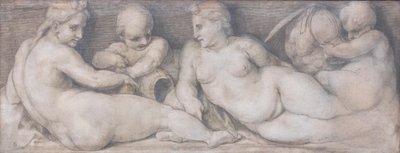 Szene mit Figuren im klassischen Stil von Andrea del Sarto