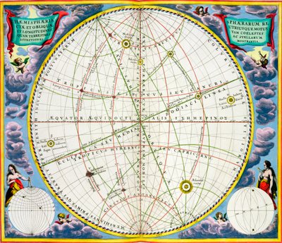 Karte zur Bewegung der Erde und Planeten von Andreas Cellarius