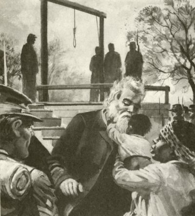 John Brown auf dem Weg zum Galgen hielt an, um ein Negerkind zu küssen von Andrew Howat