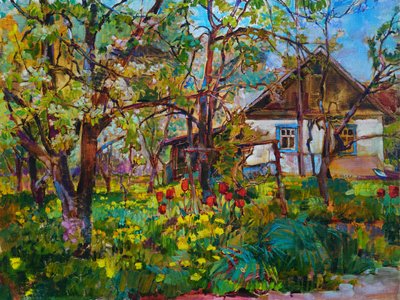 Blühendes Landhaus von Andrii Kutsachenko