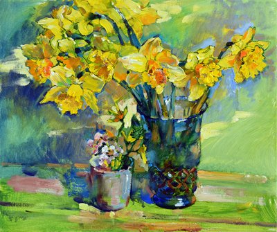 Sonniges Narzissen-Stillleben von Andrii Kutsachenko