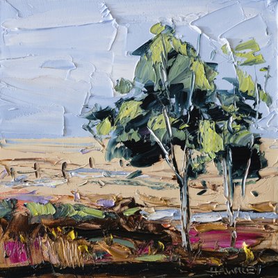 Impasto Landschaftsbäume von Angela Hawkey
