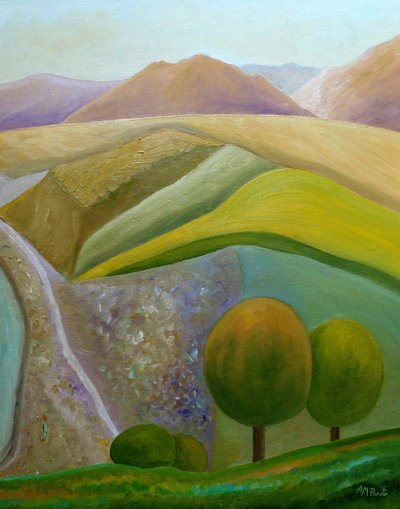 Abstrakte Landschaftshügel von Angeles M. Pomata