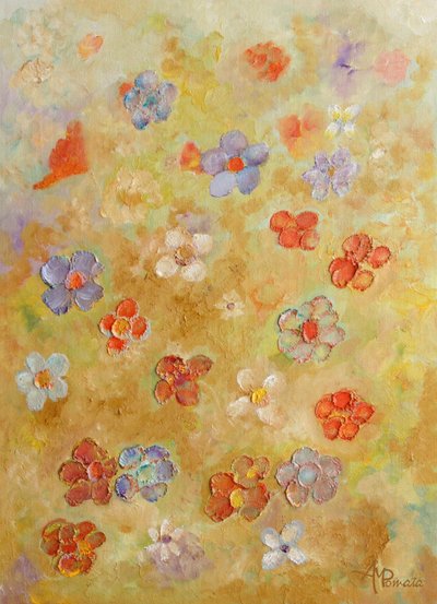 Bunte Texturblüten von Angeles M. Pomata