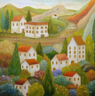 Buntes Toskanisches Dorf von Angeles M. Pomata