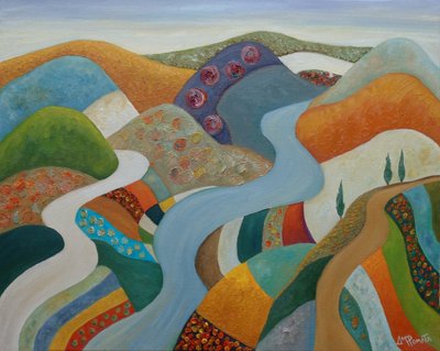 Bunte Gewundene Landschaft von Angeles M. Pomata