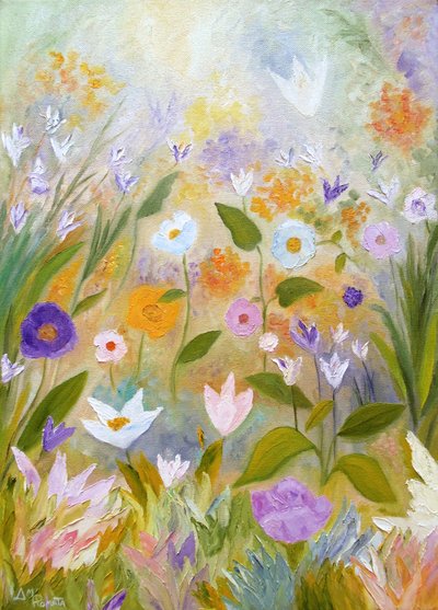 Träumerisches Blumenfeld von Angeles M. Pomata