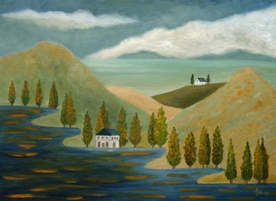 Friedliche Seelandschaft von Angeles M. Pomata
