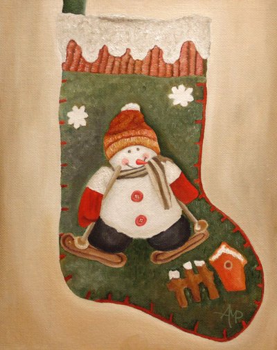 Skifahrender Schneemannstrumpf von Angeles M. Pomata