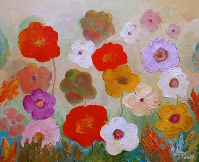 Lebendig gemalte Blumen von Angeles M. Pomata