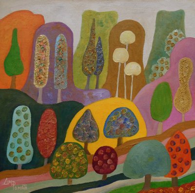 Verspielte bunte Bäume von Angeles M. Pomata