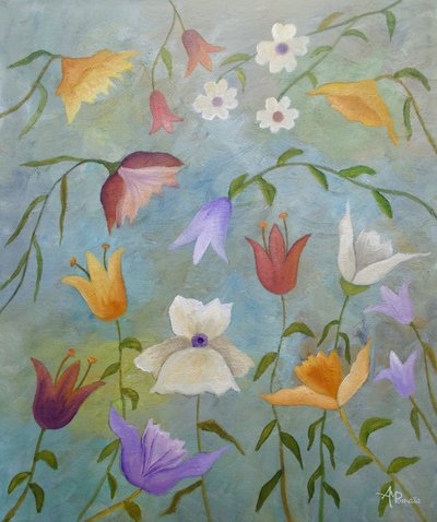 Verspielte Gartenblumen von Angeles M. Pomata