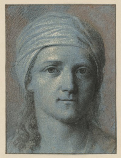 Frauenkopf, von vorn gesehen, mit Turban von Angelica Kauffmann
