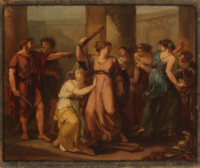 Odysseus entdeckt Achilleus, der sich unter den Töchtern des Königs Lykomedes verbirgt von Angelica Kauffmann