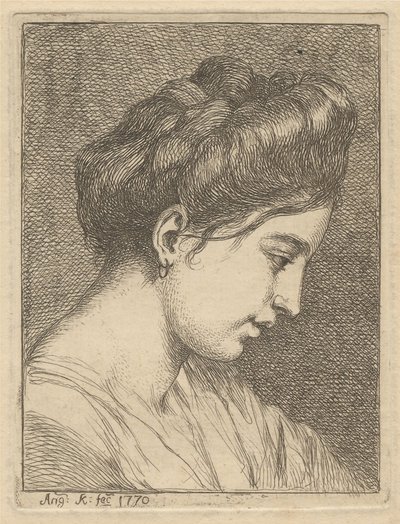 Kopf einer jungen Frau im Profil von Angelica Kauffmann