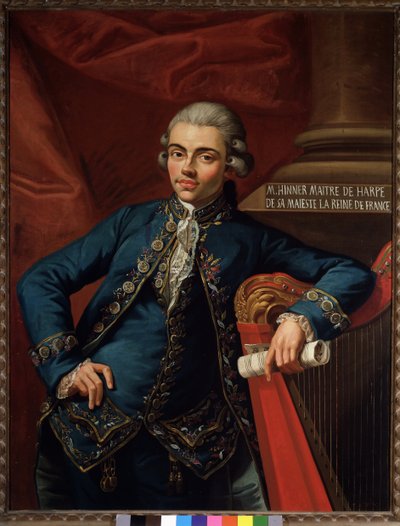 Porträt des deutschen Komponisten und Harfenisten Philip Joseph Hinner (1754-nach 1805) von Angelo Crescimbeni