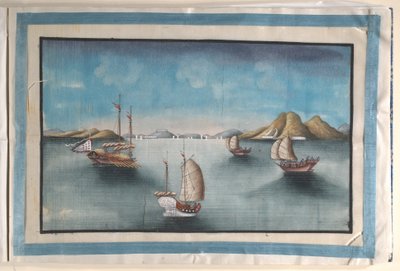 Album mit zwölf Gemälden von Szenen entlang eines Flusses von Anglo-Chinese School