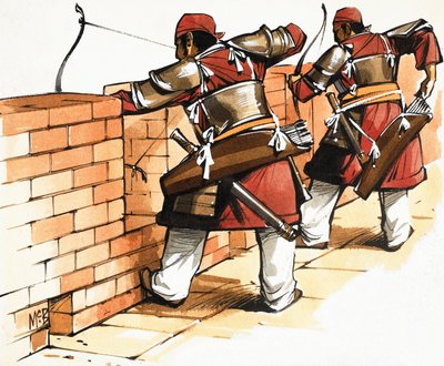 Bogenschützen an der Mauer von Angus McBride