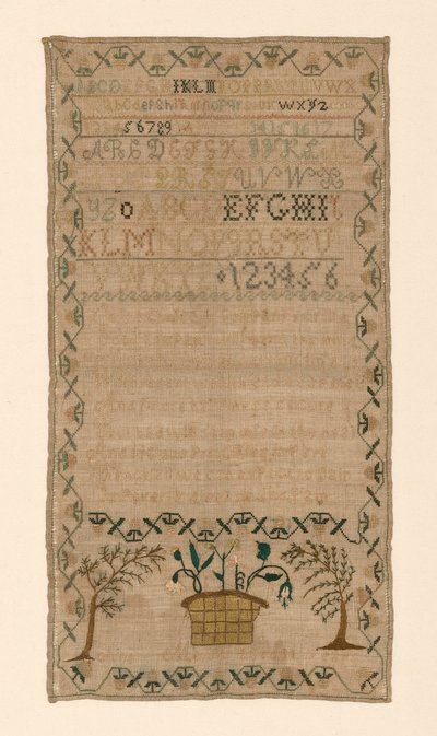 Stickmustertuch, Vereinigte Staaten, 19. Jahrhundert von Ann Morris