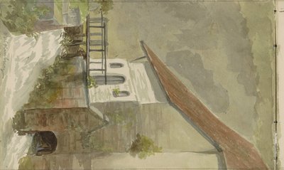 Haus an einem Kanal in Valkenburg von Anna Catharina Maria van Eeghen (possibly)