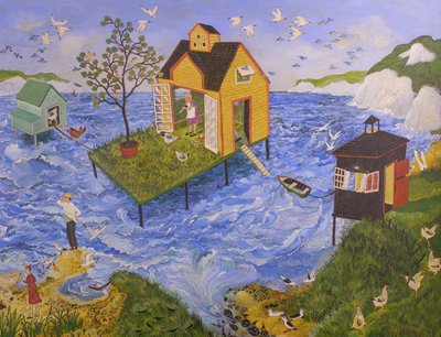 Blaukehlchen darüber von Anna Pugh