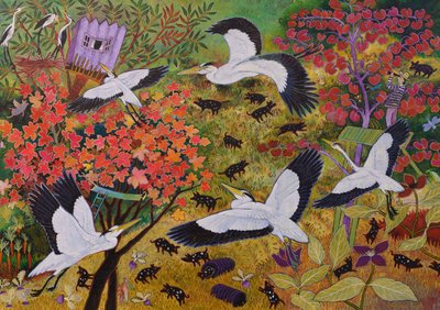 Henry beobachtet Reiher, 2020 von Anna Pugh